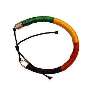 Unisex striped colorful thread wrapped rasta band reggae bracelet